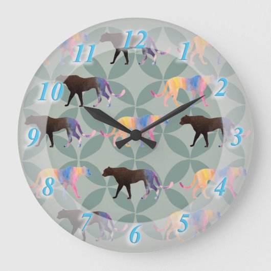 Pumas Puma Tigers wild Animals  Grote Klok (Voorkant)