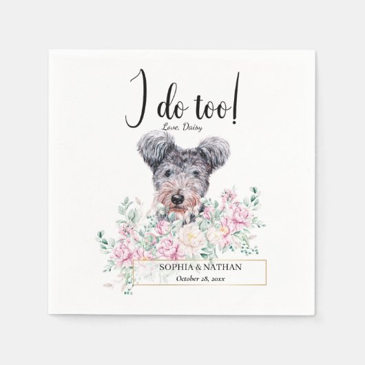 Pumi Dog Wedding Cocktail Napkins Servet (Voorkant)