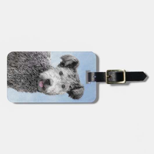 Pumi-schildering - Kute Original Dog Art Bagagelabel (Voorkant horizontaal)