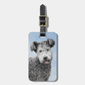 Pumi-schildering - Kute Original Dog Art Bagagelabel (Voorkant verticaal)