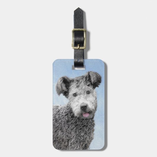 Pumi-schildering - Kute Original Dog Art Bagagelabel (Voorkant verticaal)