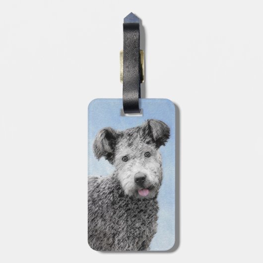 Pumi-schildering - Kute Original Dog Art Bagagelabel (Achterkant verticaal)