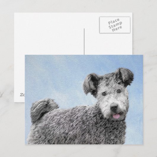 Pumi-schildering - Kute Original Dog Art Briefkaart (Voorkant / Achterkant)