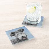 Pumi-schildering - Kute Original Dog Art Glazen Onderzetter (Schuin)