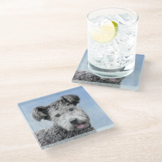 Pumi-schildering - Kute Original Dog Art Glazen Onderzetter (Schuin)