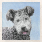 Pumi-schildering - Kute Original Dog Art Glazen Onderzetter (Voorkant)