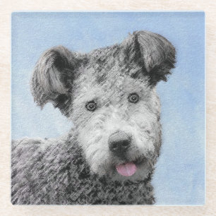 Pumi-schildering - Kute Original Dog Art Glazen Onderzetter