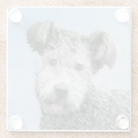 Pumi-schildering - Kute Original Dog Art Glazen Onderzetter (Achterkant)