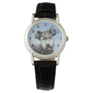 Pumi-schildering - Kute Original Dog Art Horloge