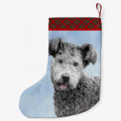 Pumi-schildering - Kute Original Dog Art Kleine Kerstsok (Achterkant)