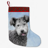 Pumi-schildering - Kute Original Dog Art Kleine Kerstsok (Voorkant)