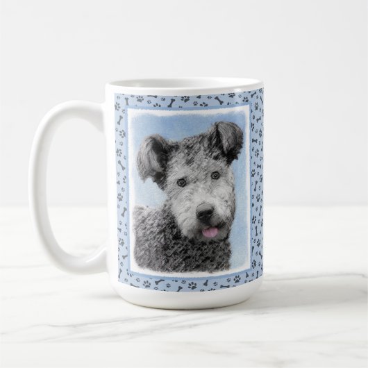 Pumi-schildering - Kute Original Dog Art Koffiemok (Links)