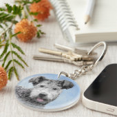 Pumi-schildering - Kute Original Dog Art Sleutelhanger (Voorkant Rechts)