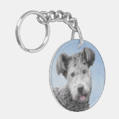 Pumi-schildering - Kute Original Dog Art Sleutelhanger (Voorkant Links)