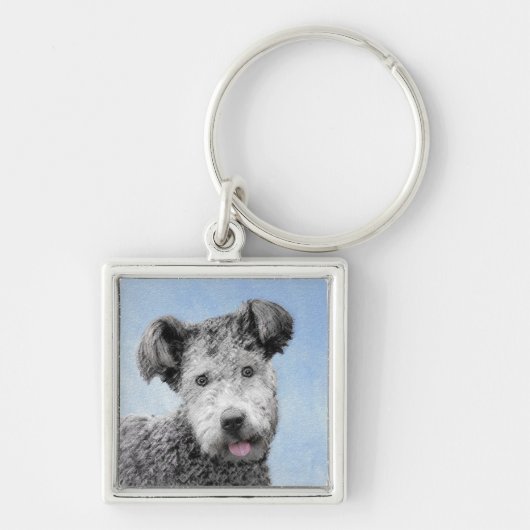 Pumi-schildering - Kute Original Dog Art Sleutelhanger (Voorkant)