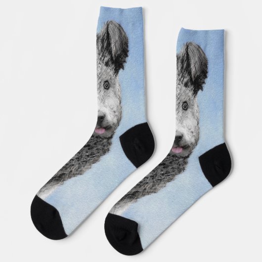 Pumi-schildering - Kute Original Dog Art Sokken (Links)