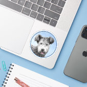Pumi-schildering - Kute Original Dog Art Sticker (Laptop met iPhone)