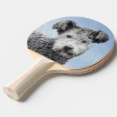 Pumi-schildering - Kute Original Dog Art Tafeltennisbatje (Voorkant Gekanteld)