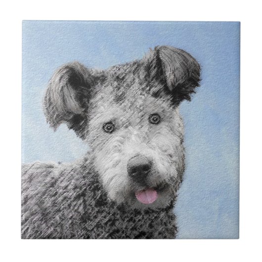 Pumi-schildering - Kute Original Dog Art Tegeltje (Voorkant)