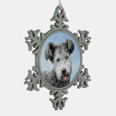 Pumi-schildering - Kute Original Dog Art Tin Sneeuwvlok Ornament (Links)