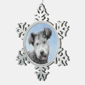 Pumi-schildering - Kute Original Dog Art Tin Sneeuwvlok Ornament (Rechts)
