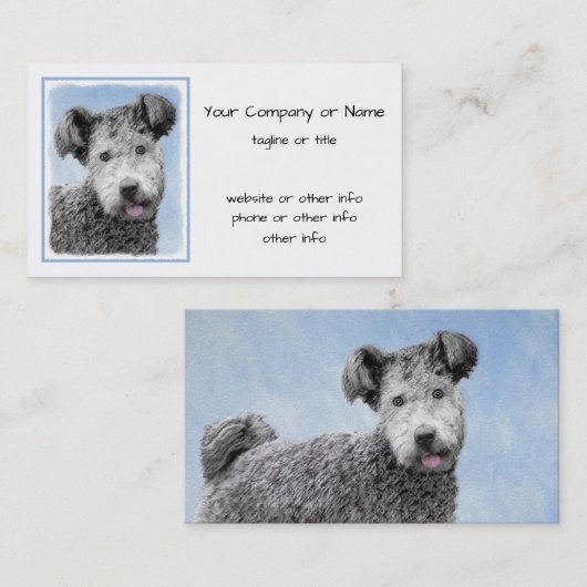 Pumi-schildering - Kute Original Dog Art Visitekaartje (Voorkant / Achterkant)