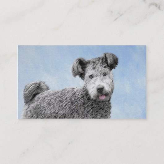 Pumi-schildering - Kute Original Dog Art Visitekaartje (Achterkant)