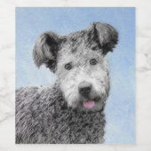 Pumi-schildering - Kute Original Dog Art Wijn Etiket (Enkel label)
