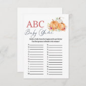 Pumkin ABC baby shower game Informatiekaartje (Voorkant / Achterkant)