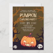Pumkin Carving Party Halloween Kaart (Voorkant)