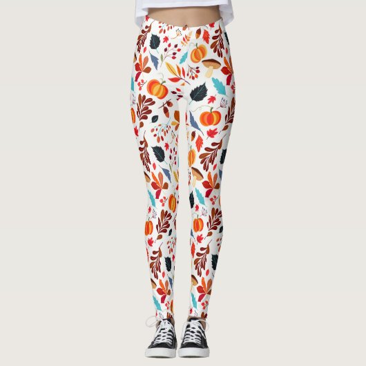 Pumkin en bladeren leggings (Voorkant)