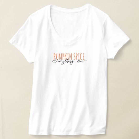 Pumkin Spice Hanes Nano V-Neck T-Shirt (Laagn)