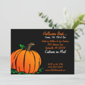 Pumkpin Halloween Party Invitation Kaart (Staand voorkant)