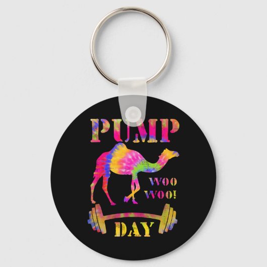 Pump Day Gewichtheffen Bodybuilding Tie Dye T-shir Sleutelhanger (Voorkant)