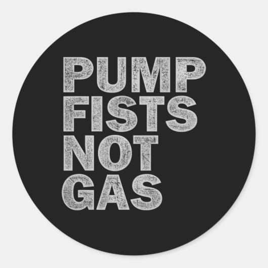 Pump Fists Not Gas Funny New Jersey Beach Souvenir Ronde Sticker (Voorkant)