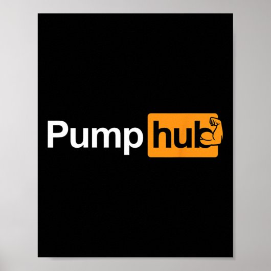 Pump Hub Grappig Bodybuilding Gewichtheffen Ontwer Poster (Voorkant)