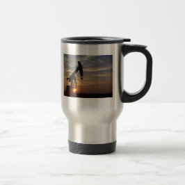 Pump Jack bij Sunset Travel Mug. Reisbeker