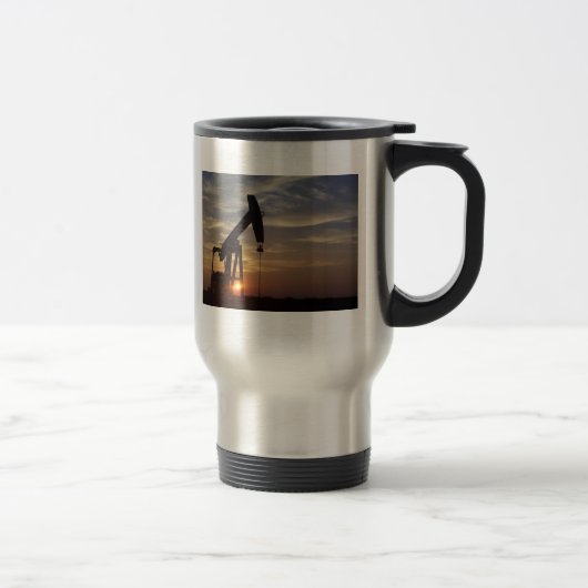 Pump Jack bij Sunset Travel Mug. Reisbeker (Rechts)