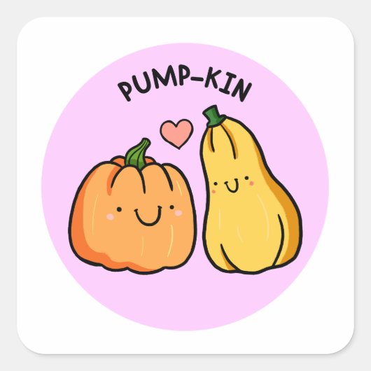 Pump-kin Squash Friendship Pun Sticker (Voorkant)