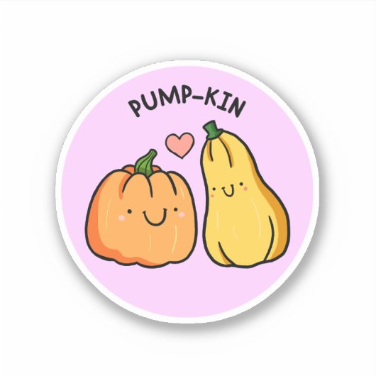 Pump-kin squash vriendschapspun die-cut sticker (Voorkant)