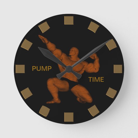Pump Time Bodybuilder Wall klok (Voorkant)