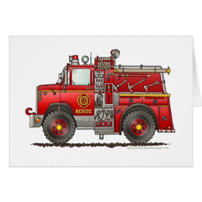 Pumper Rescue Fire Truck Firefighter (Voorkant Horizontaal)