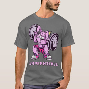 Pumpernikkelkonijn met Barbell Bodybuilding T-shirt