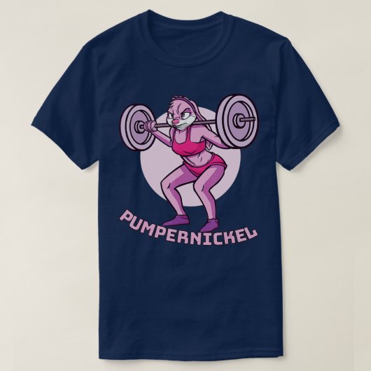 Pumpernikkelkonijn met Barbell Bodybuilding T-shirt (Design voorkant)