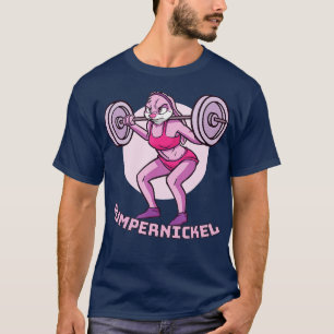Pumpernikkelkonijn met Barbell Bodybuilding T-shirt