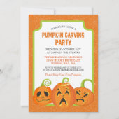 Pumpin Carving Party Halloween Invitation Kaart (Voorkant)