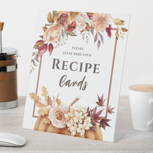 Pumpink Bloemen Herfst Herfstrecept Aanvraag Reclamebord Met Voetstuk (Insitu)