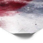 Pumpjack silhouet waterverf met American Flag Foto Afdruk (Hoek)