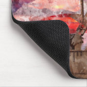 Pumpjack silhouet waterverf met American Flag Muismat (Hoek)