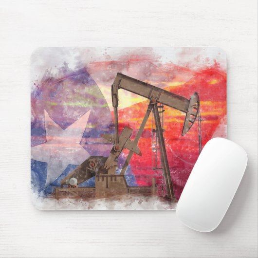Pumpjack Texaanse icoon pasteltekening met Texas F Muismat (Met muis)